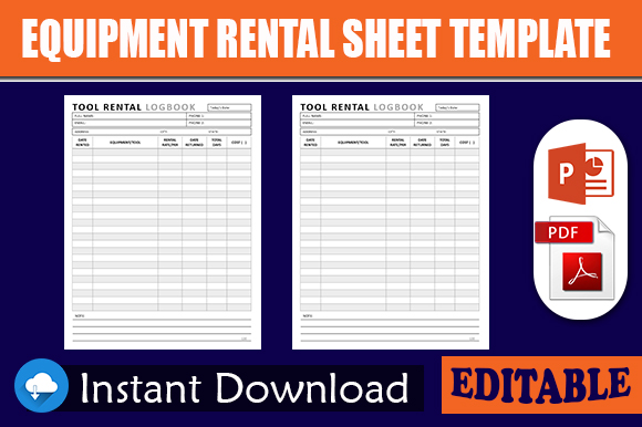 Equipment Rental Sheet Template